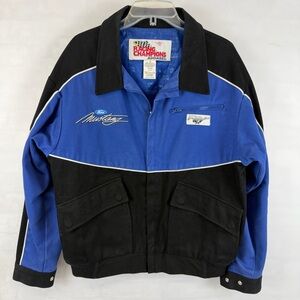 Ford Mustang Racing Champions Jacket‎ Blue Black Zip Up Motorsports Mens Size M